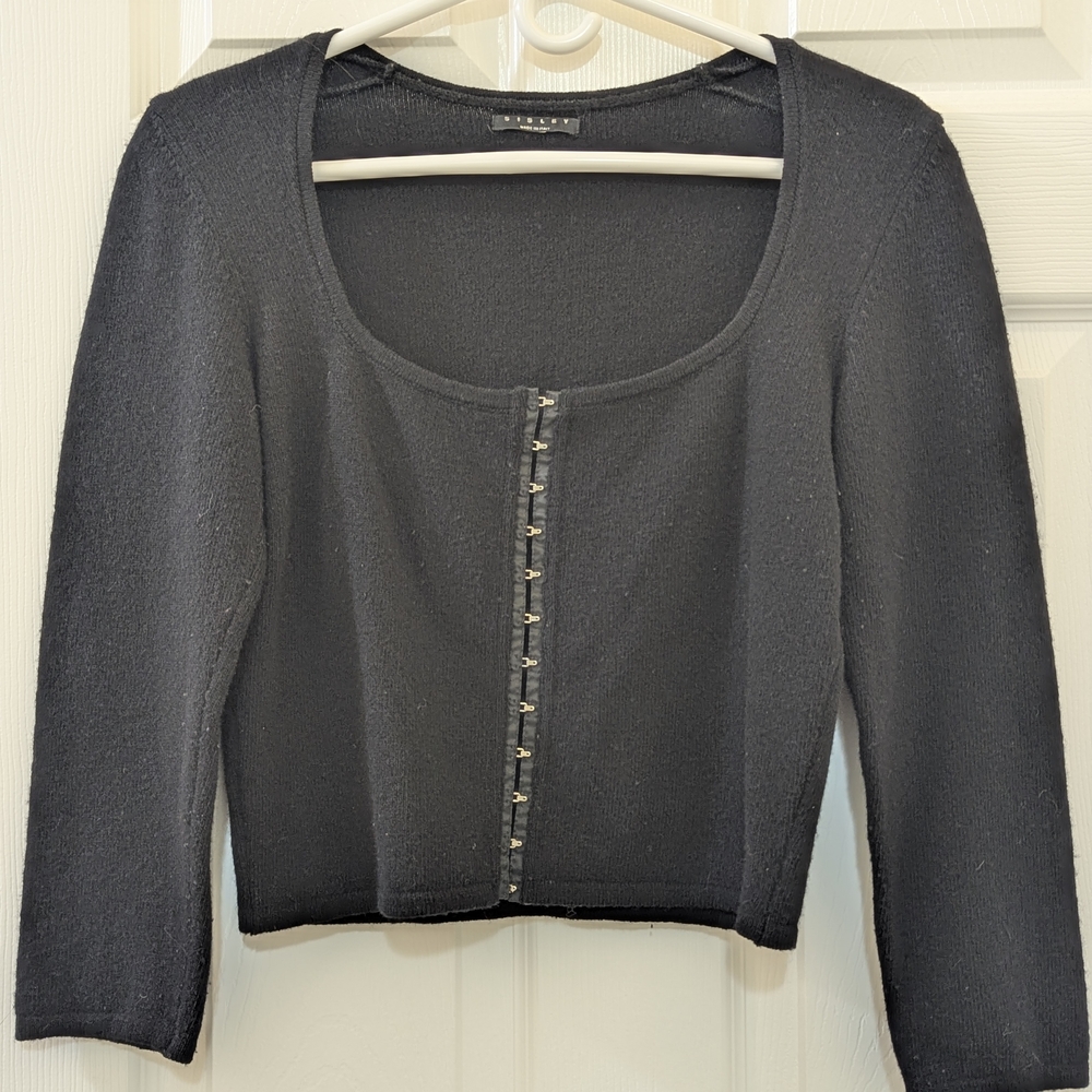 Sisley Vintage Black Cardigan Sweater Small